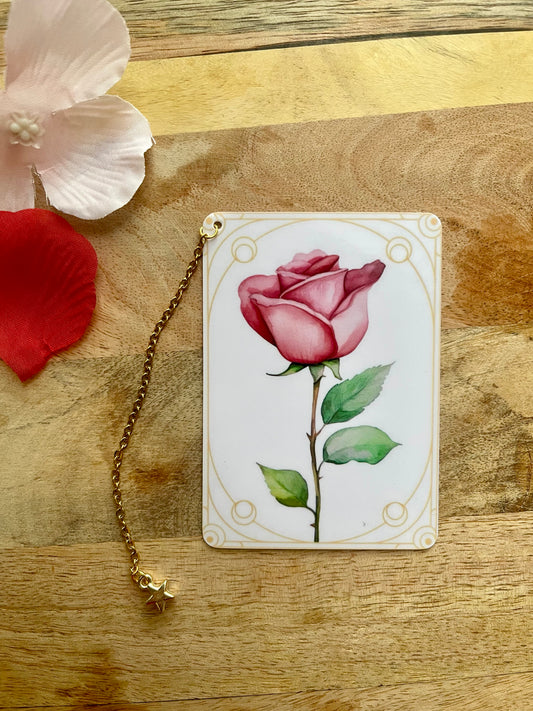 ⭐️ Marque page " Le coeur de rose "