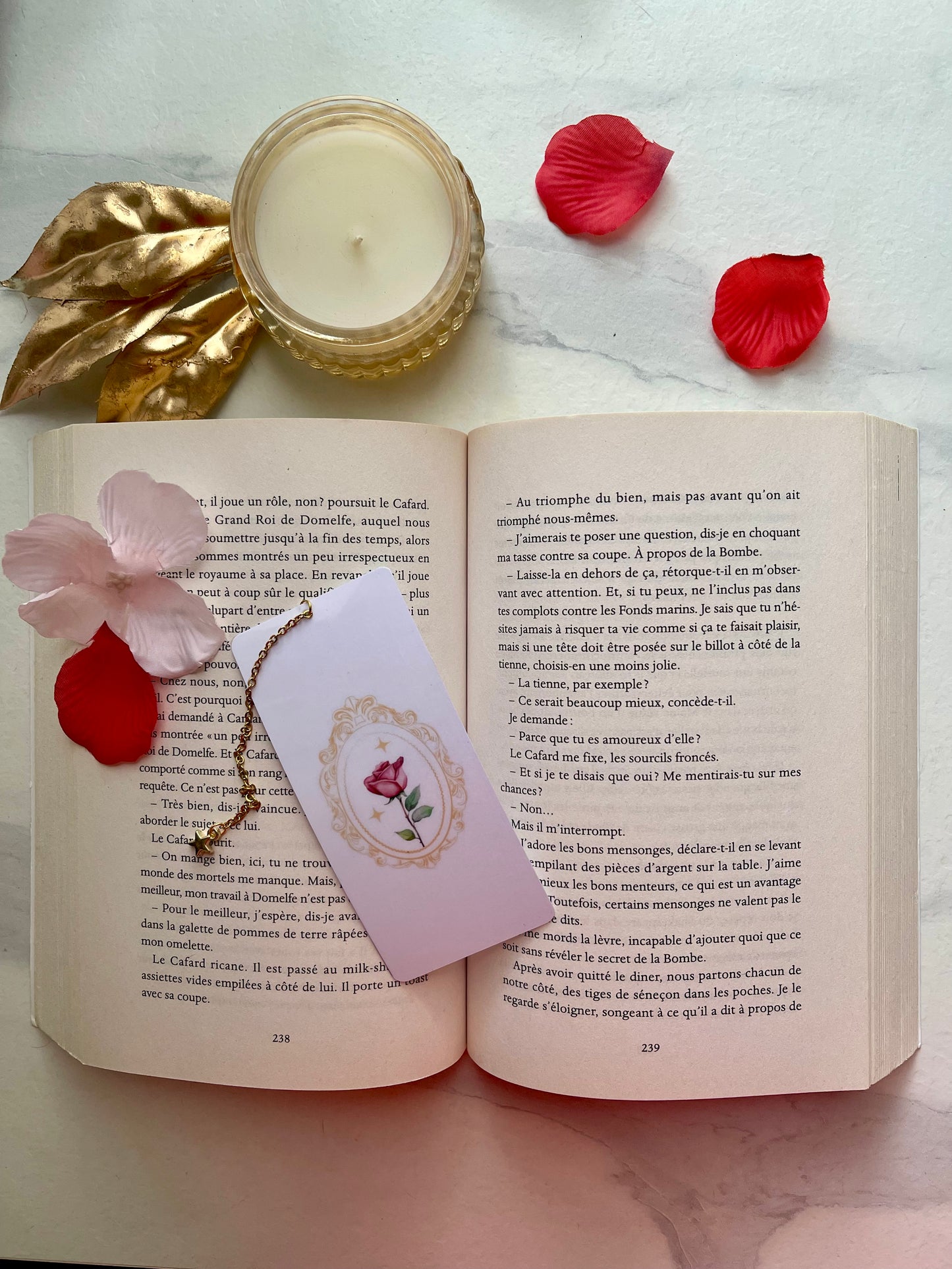 ⭐️ Marque page " Voeux de rose "