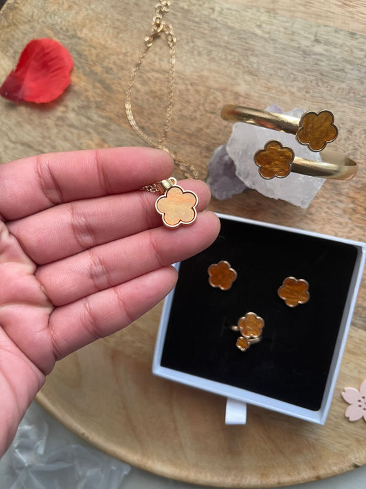 ⭐️ Parure de Bijoux doré - Style Ambre