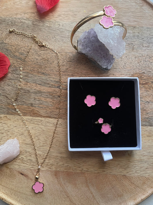 ⭐️ Parure de bijoux doré - Style Rose