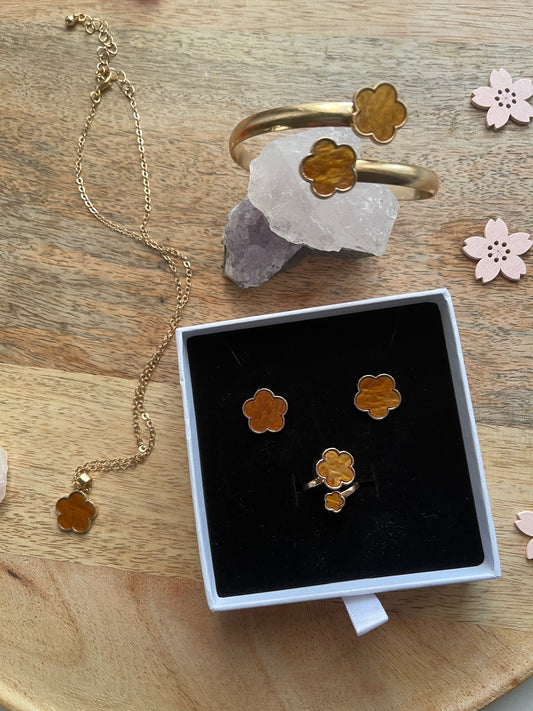 ⭐️ Parure de Bijoux doré - Style Ambre